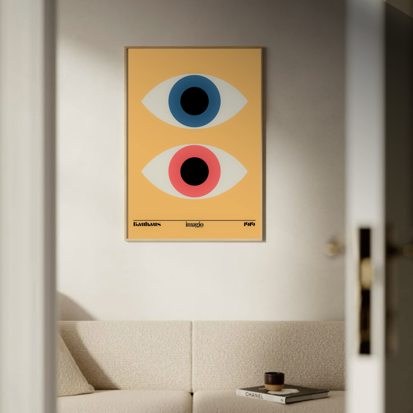 Bauform: Blue&Pink Eyes - Bauhaus Art Poster