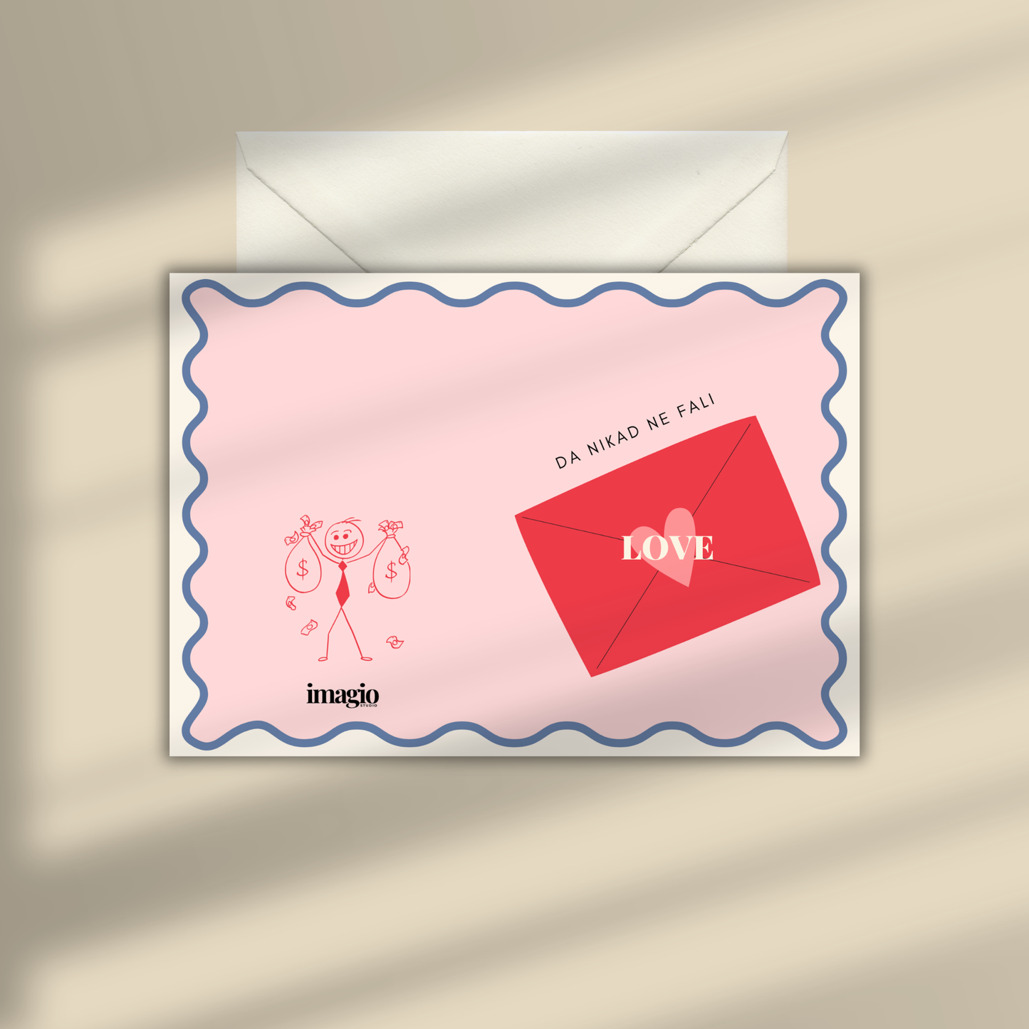 Greeting Card - Da nikad ne fali love Pink