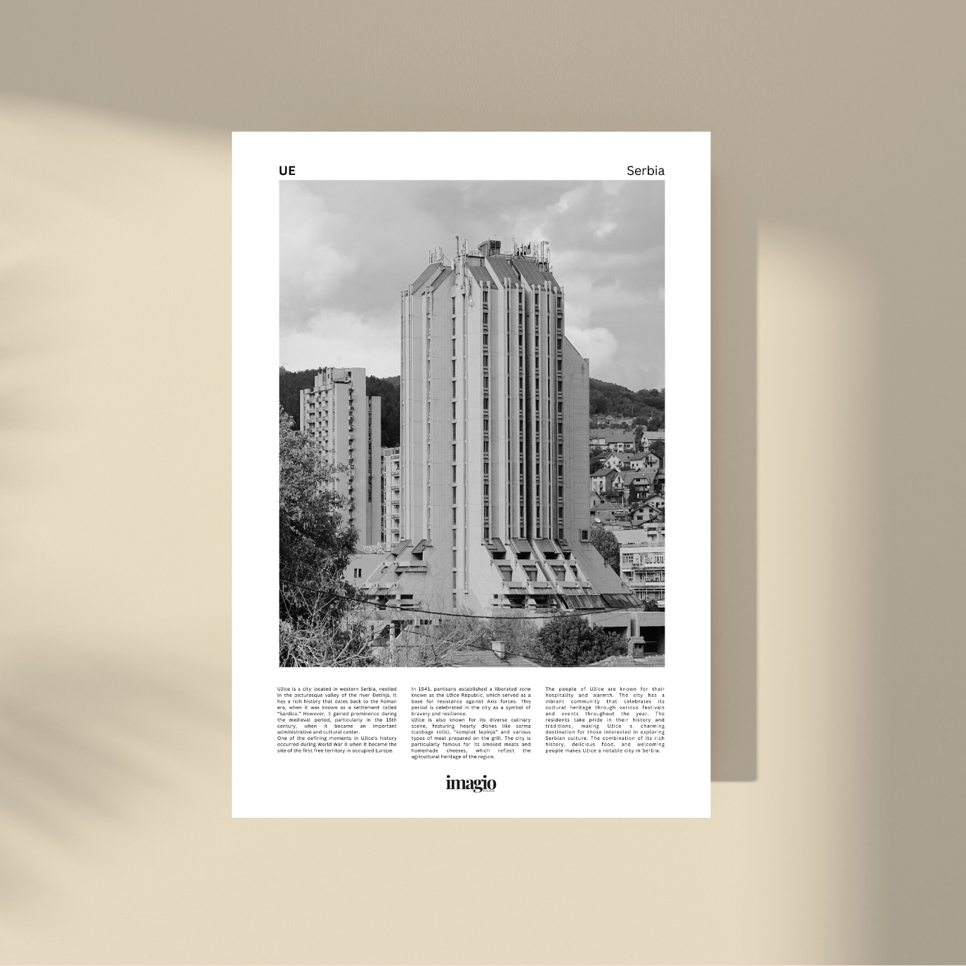 Užice - B&W umetnički poster