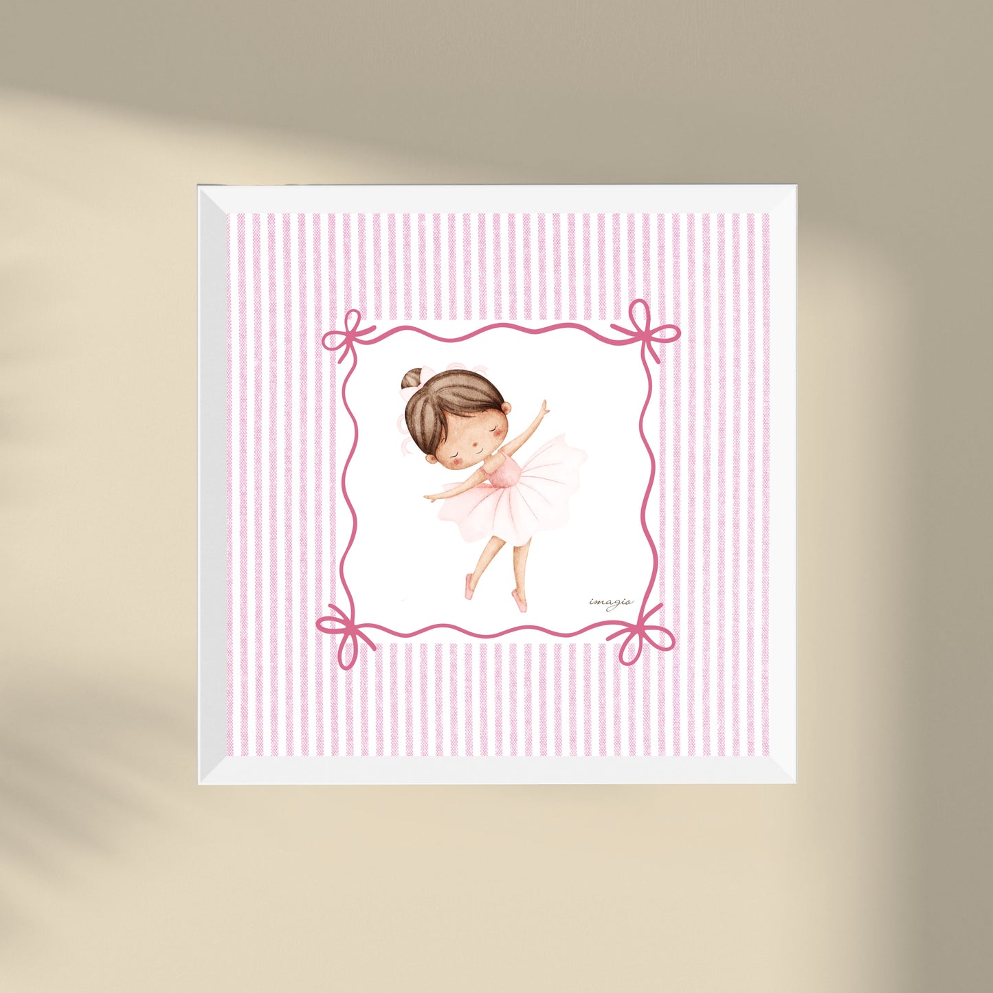 Miniature - Ballerina No.2 - White/Gold Frame