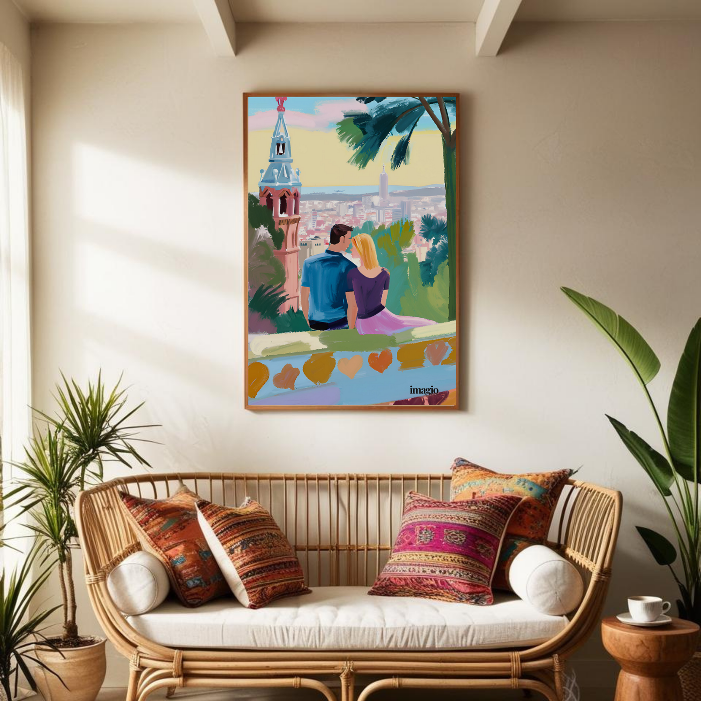 Love couple in Park Güell