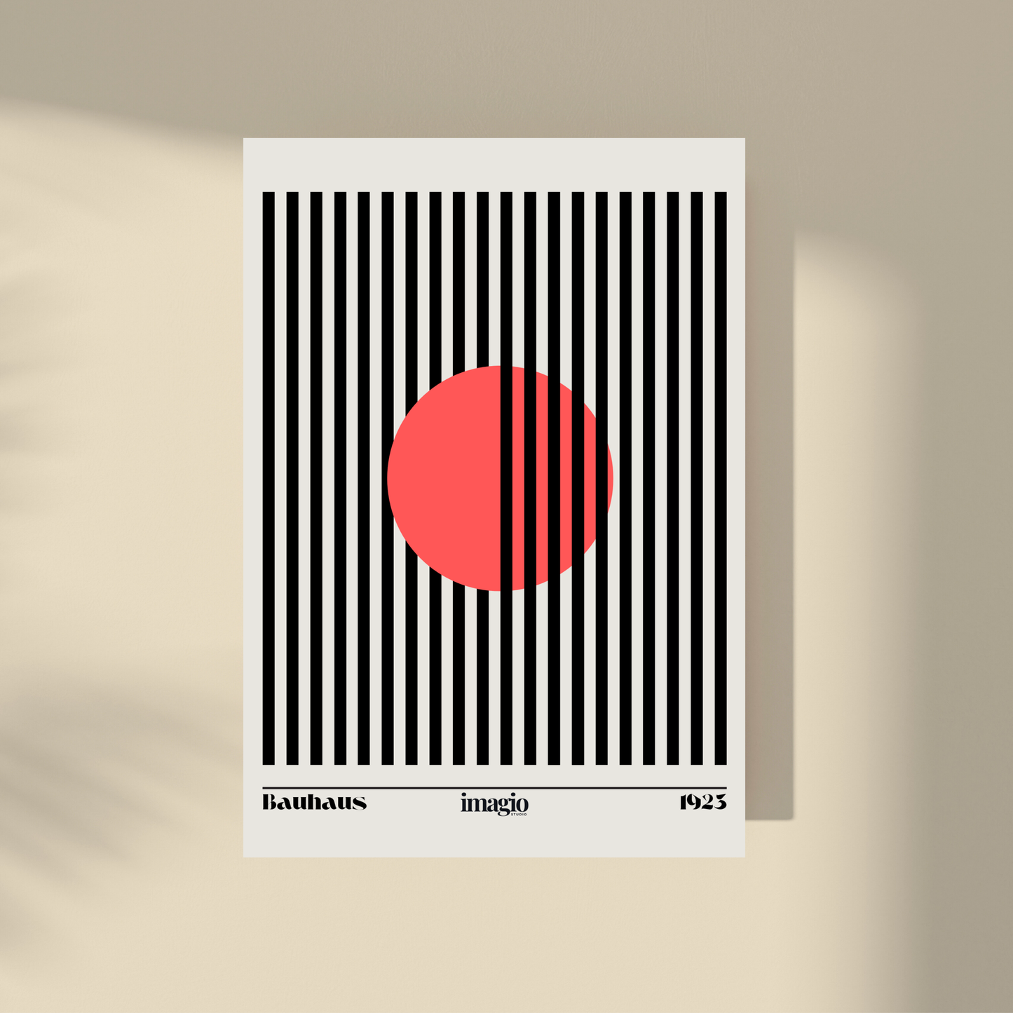 Bauform: Striped Pink Circle - Bauhaus Art Poster
