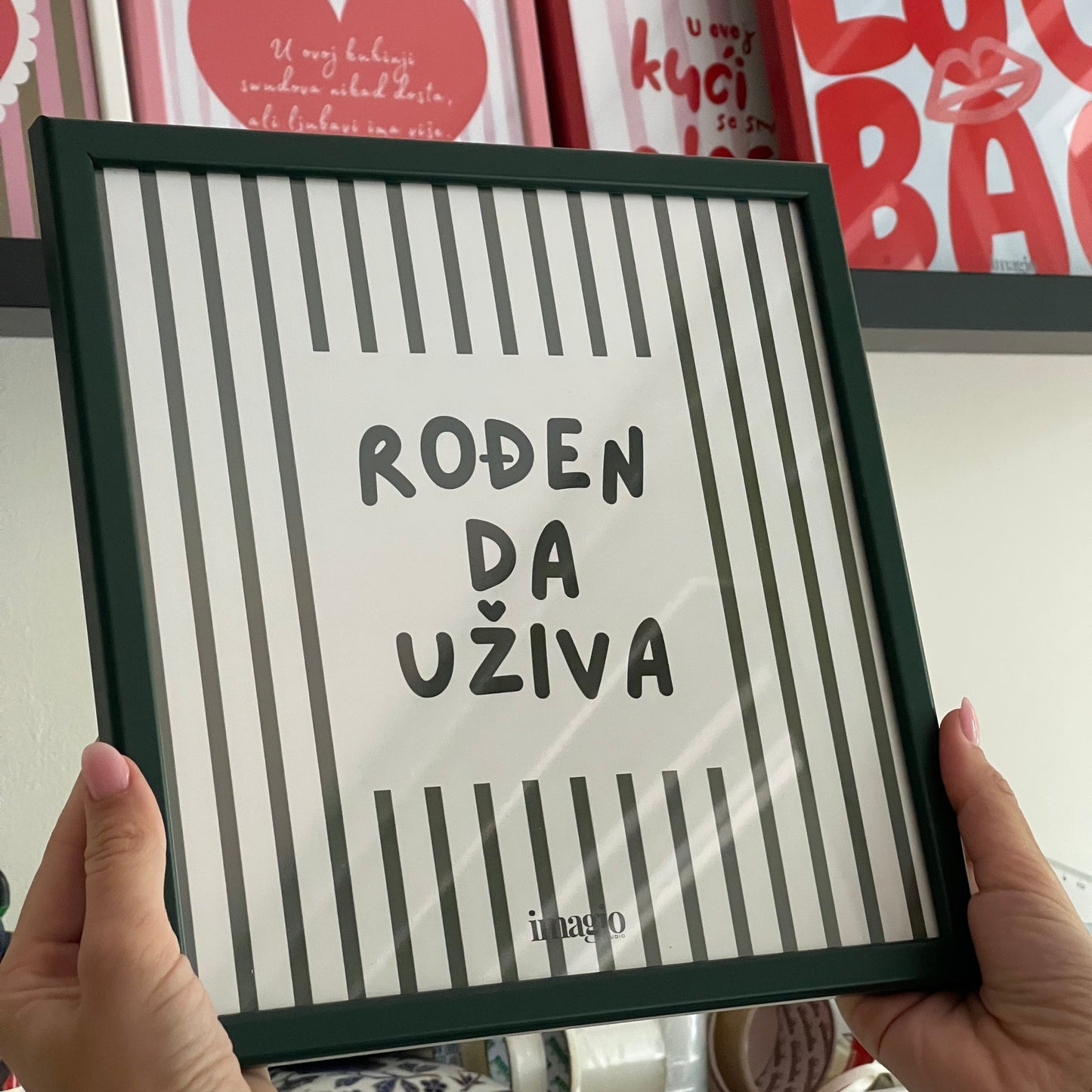 NEW: Miniature - Rođen da uživa - Dark green frame