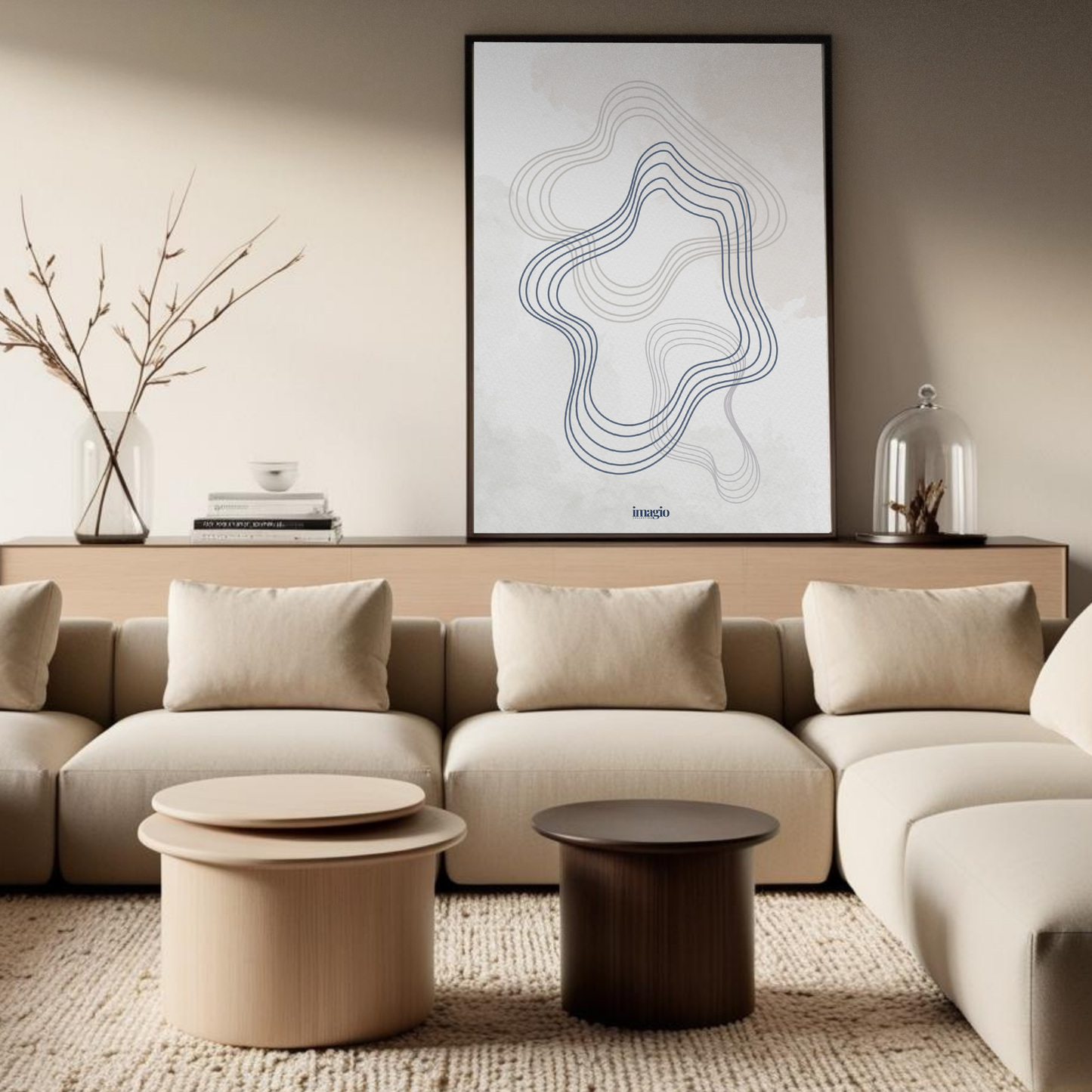 Abstract Color Palette Trio Set - Blues 30x40/40x50/50x70/60x90 cm