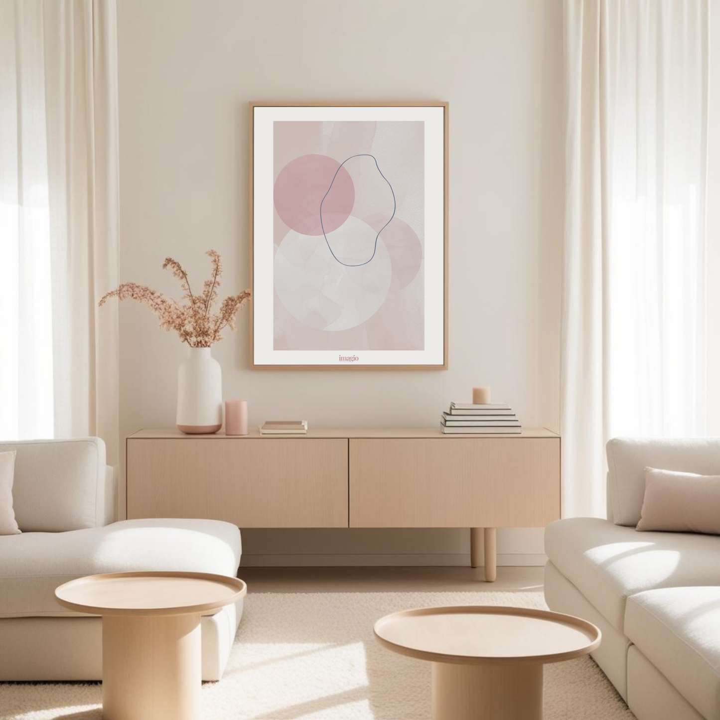 Abstract Color Palette Trio Set- Blush 30x40/40x50/50x70/60x90cm