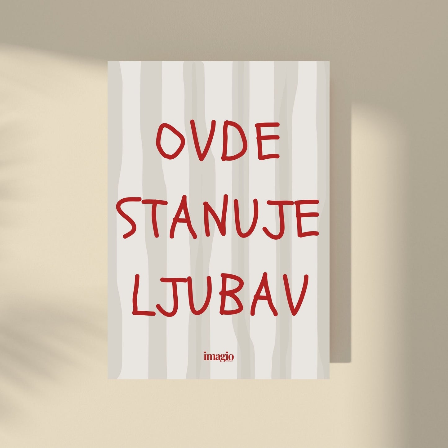 Color Pop Art Poster - Ovde stanuje ljubav - Beige