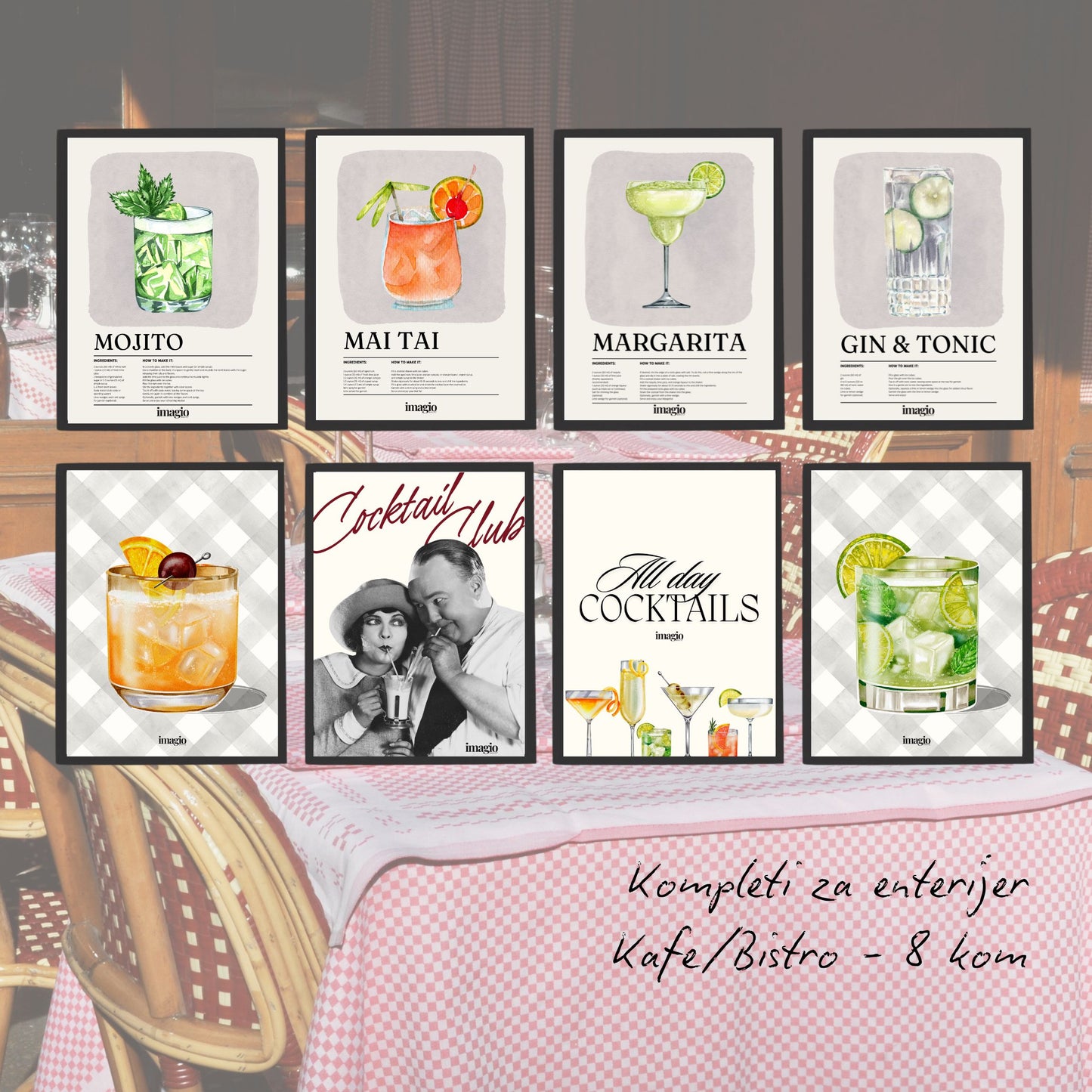 Komplet postera za kafiće, barove, restorane No.2 - 8 kom