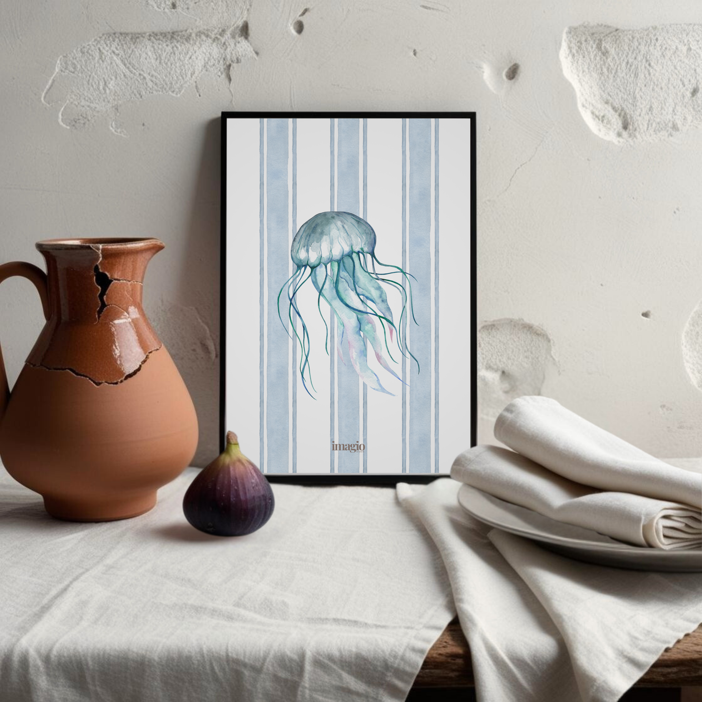 Watercolor Jelly Fish - Poster