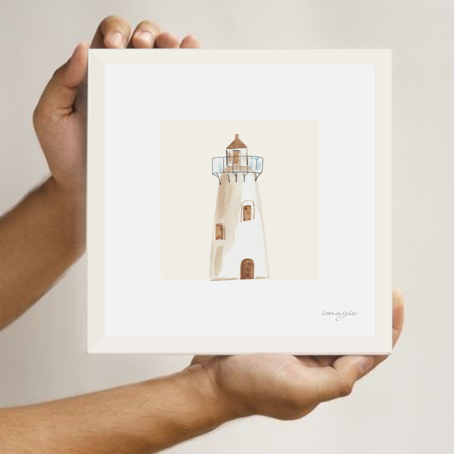 Miniature - Lighthouse in White Frame