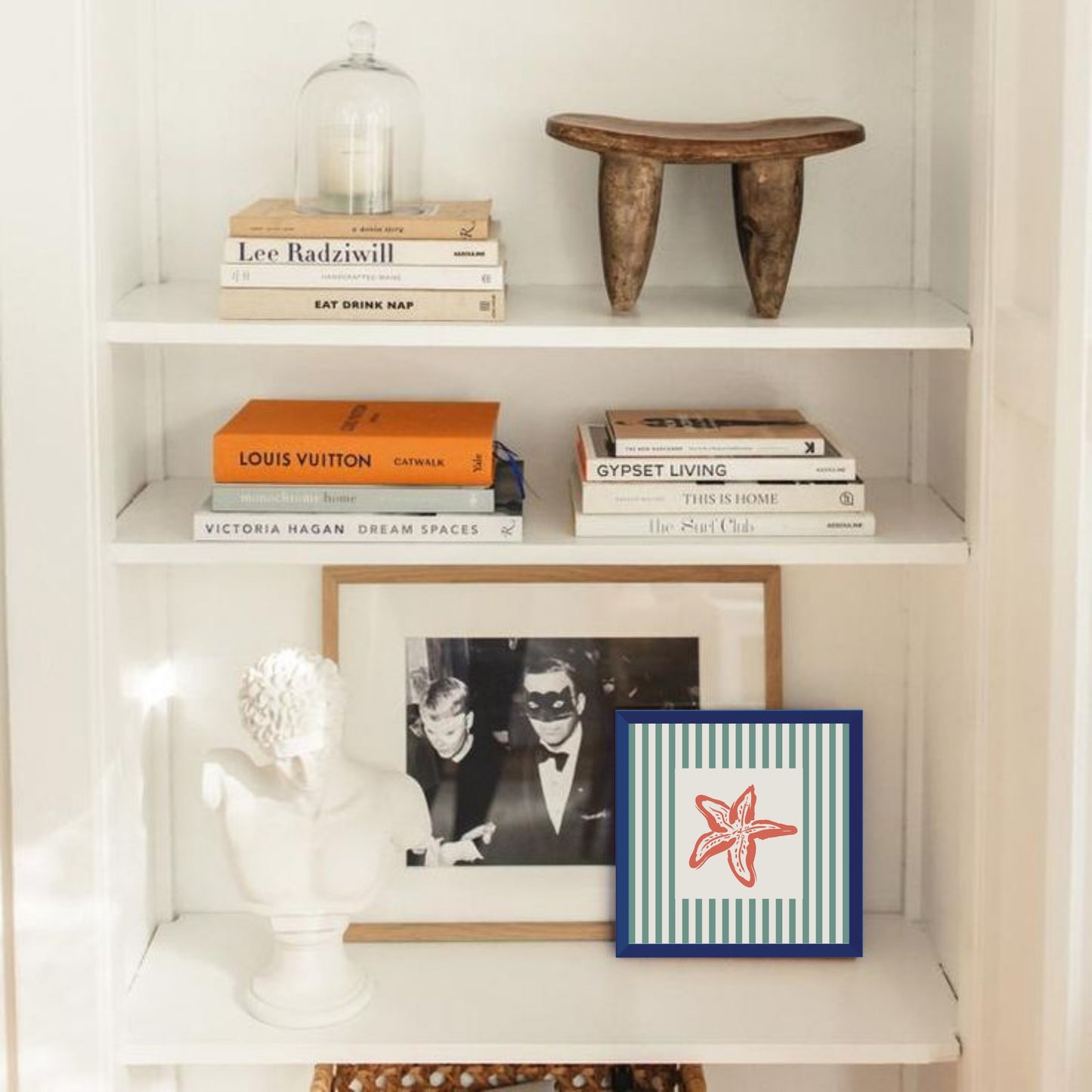 Miniature - Starfish Stripes - Navy Frame