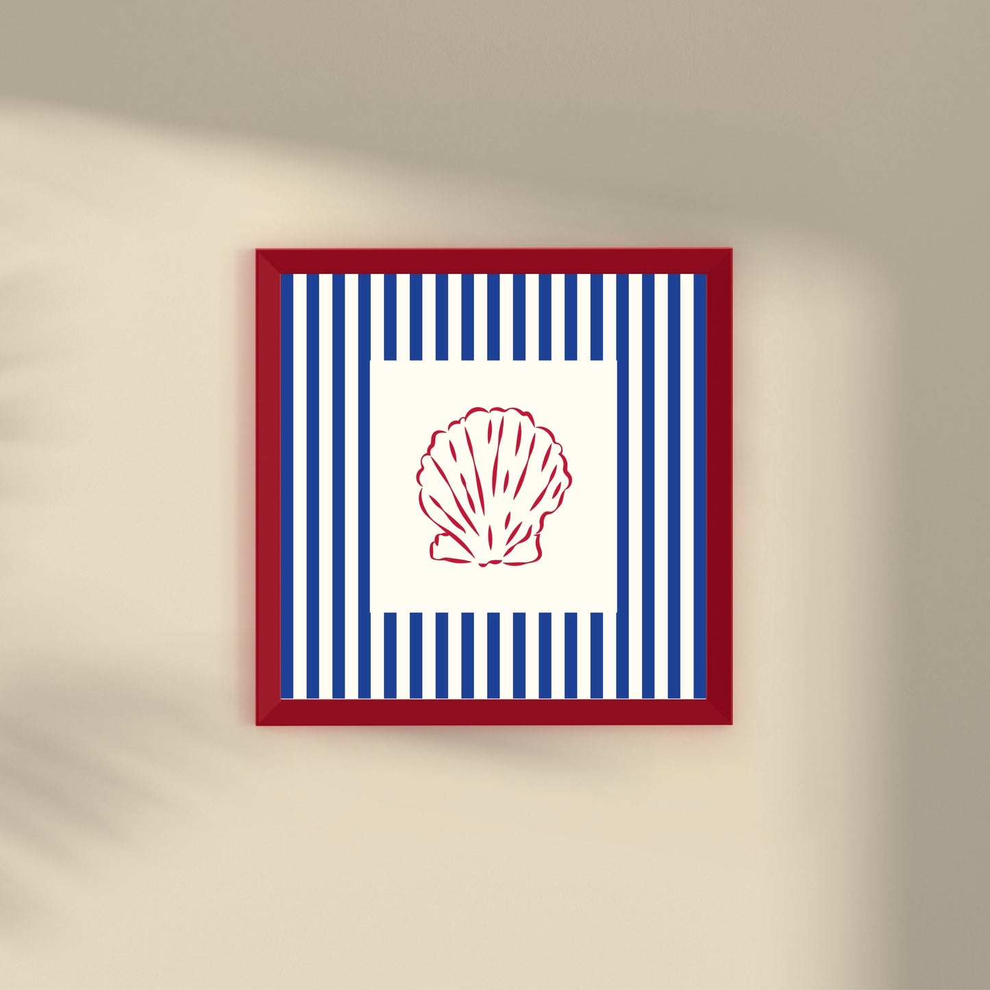 Miniature - Seashell Stripes - Red Frame