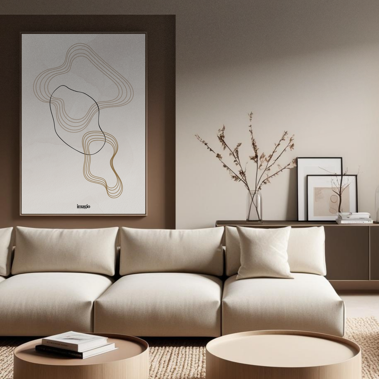 Abstract Color Palette Trio Set - Cold Beige 30x40/40x50/50x70/60x90cm