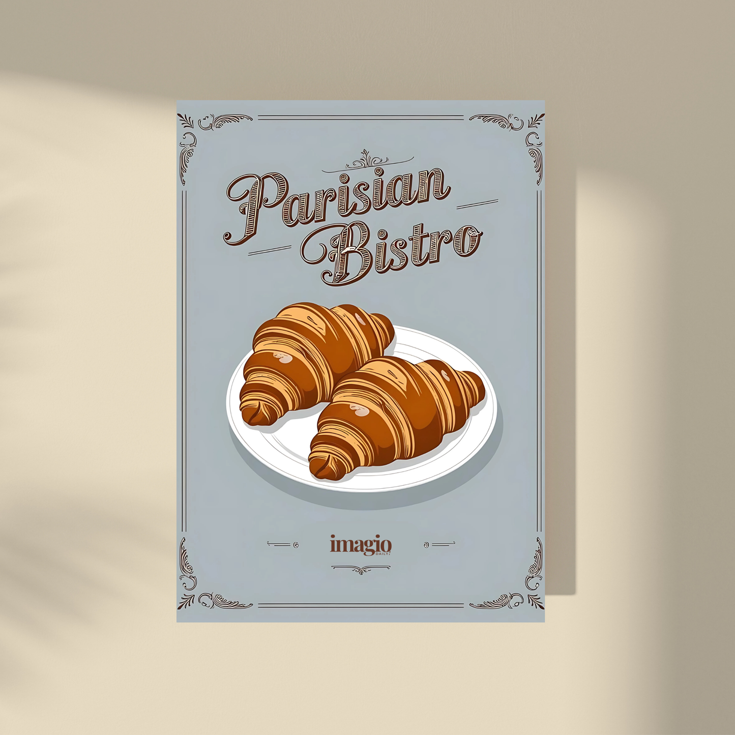 Parisian Bistro Croissant - Light Blue