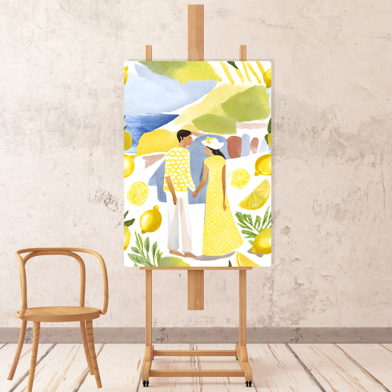 Canvas - Couple, Amalfi, Lemons, Love