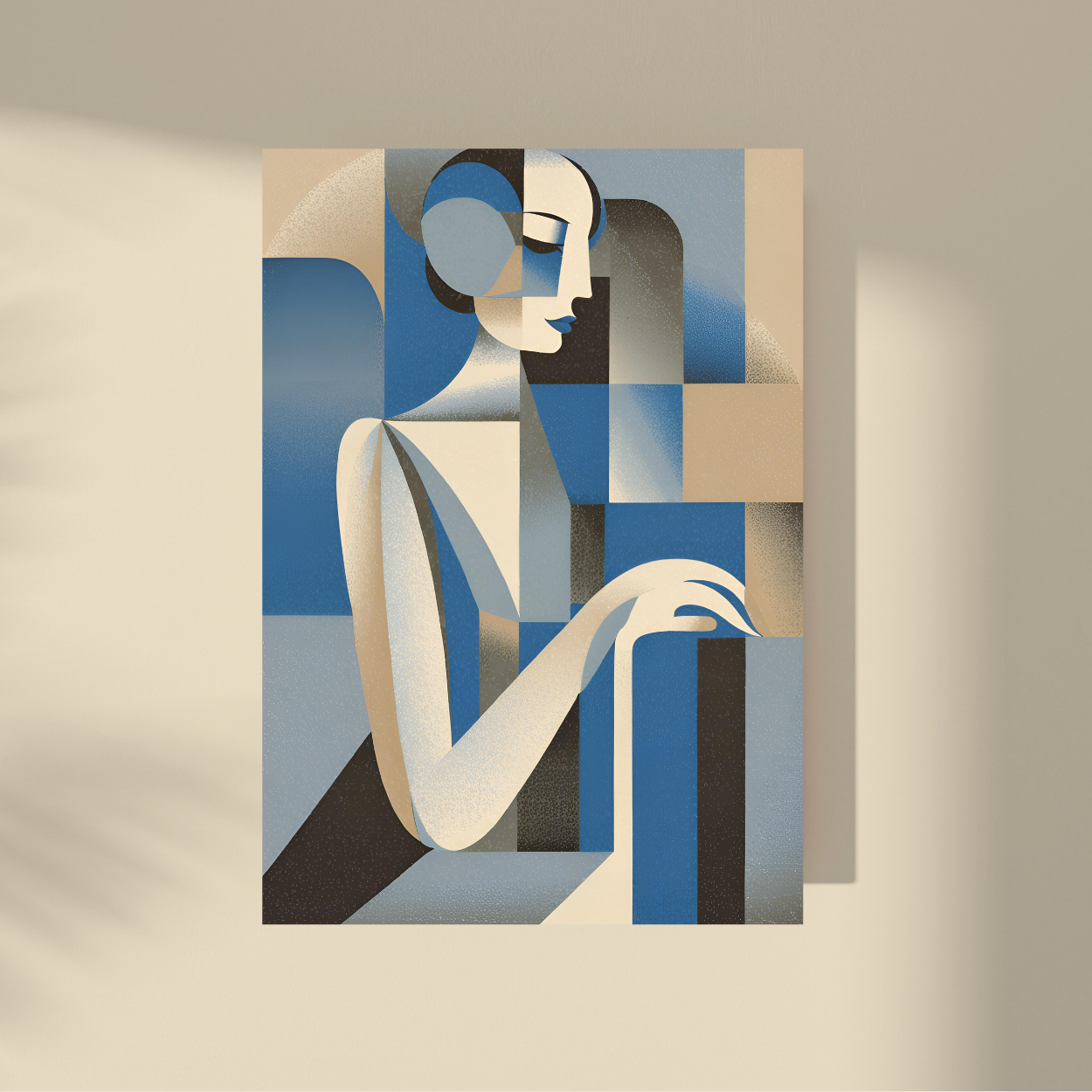 Lost Between Cubism and Surrealism - Beige&Blues #3