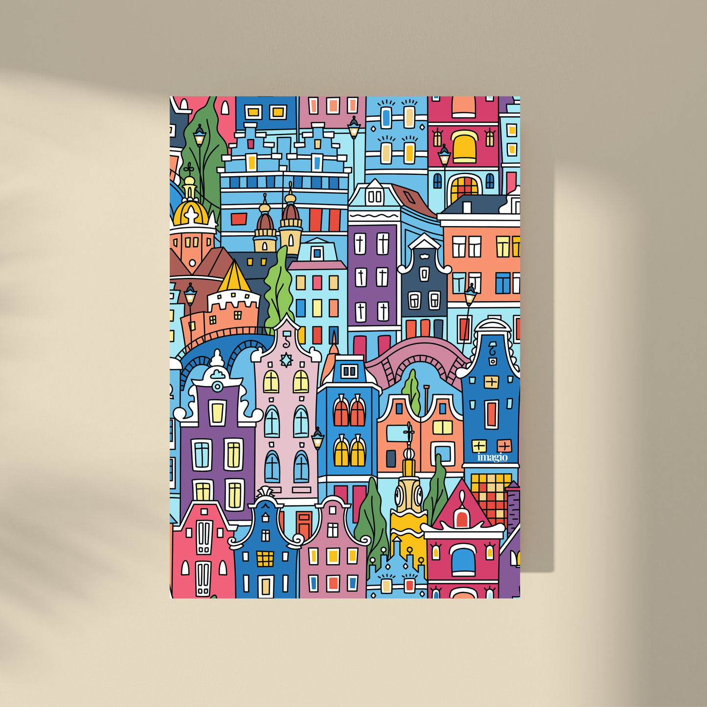 Amsterdam Colorful Houses & Amsterdam Blue - Duo Set 30x40cm/50x70cm