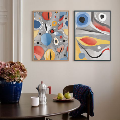 Abstract Shapes Colorful Grey #1 & #2 - Duo Set 30x40cm/50x70cm