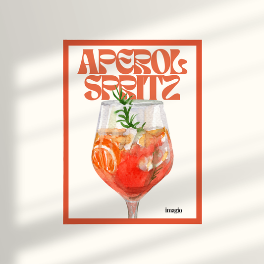 Uramljen poster Aperol Spritz - 32x42 / 42x52 cm narandžasti ram