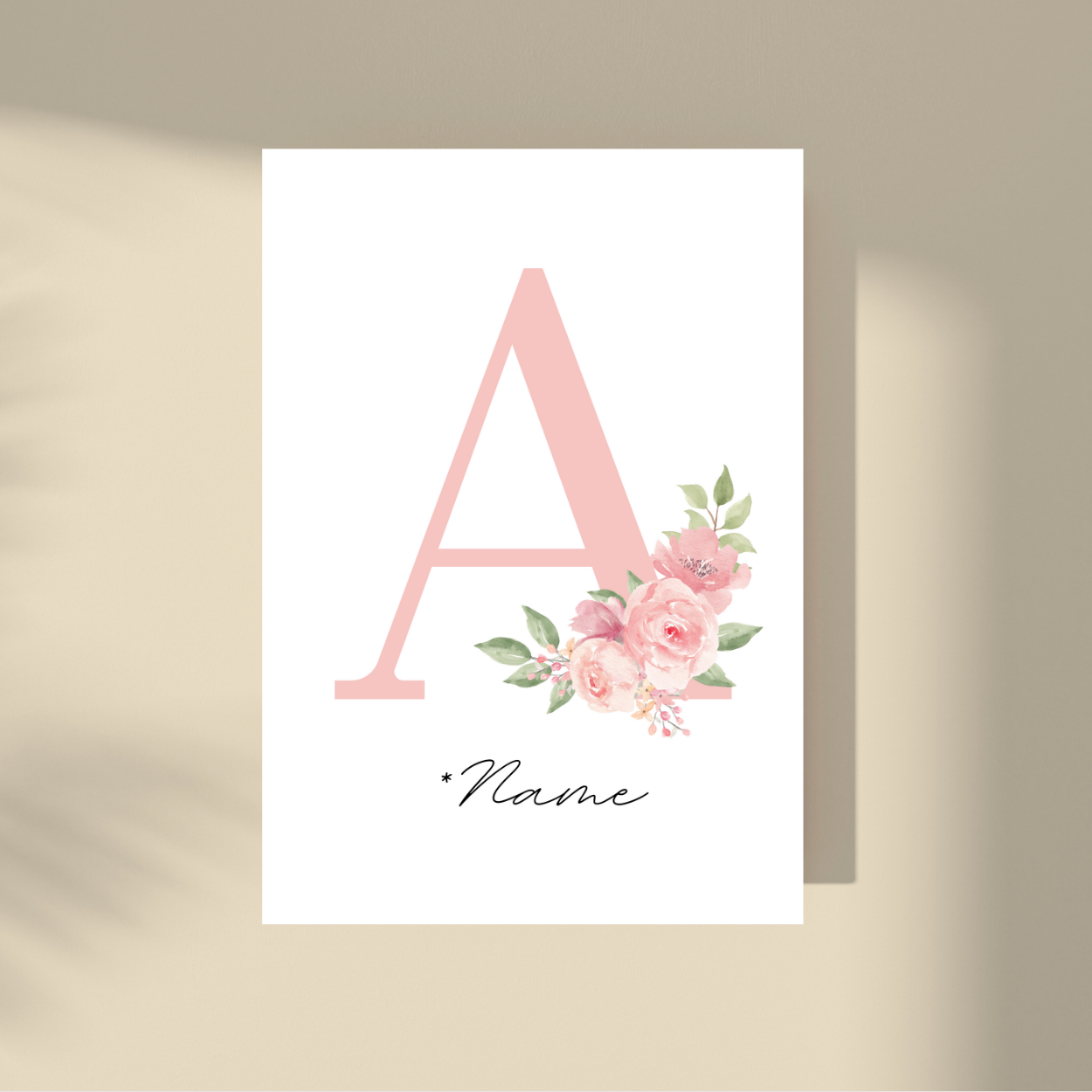 CUSTOMIZE IT! - Pink Flowers Letter & Name