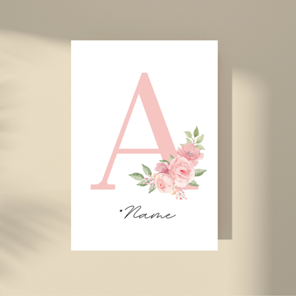 CUSTOMIZE IT! - Pink Flowers Letter & Name