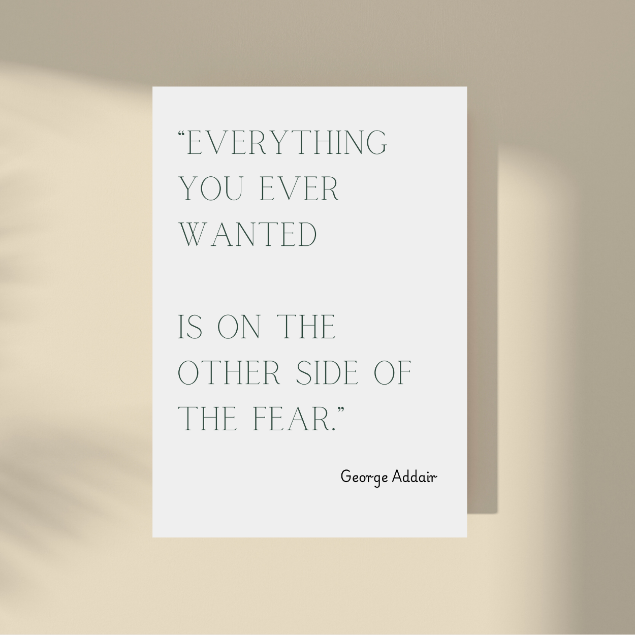 Inspirational Quote - Other Side of the Fear