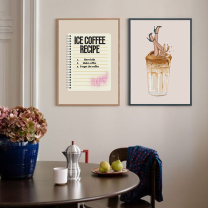 Ice Coffee Recipe & Coffee with a Girl! - Duo Set 30x40cm/50x70cm