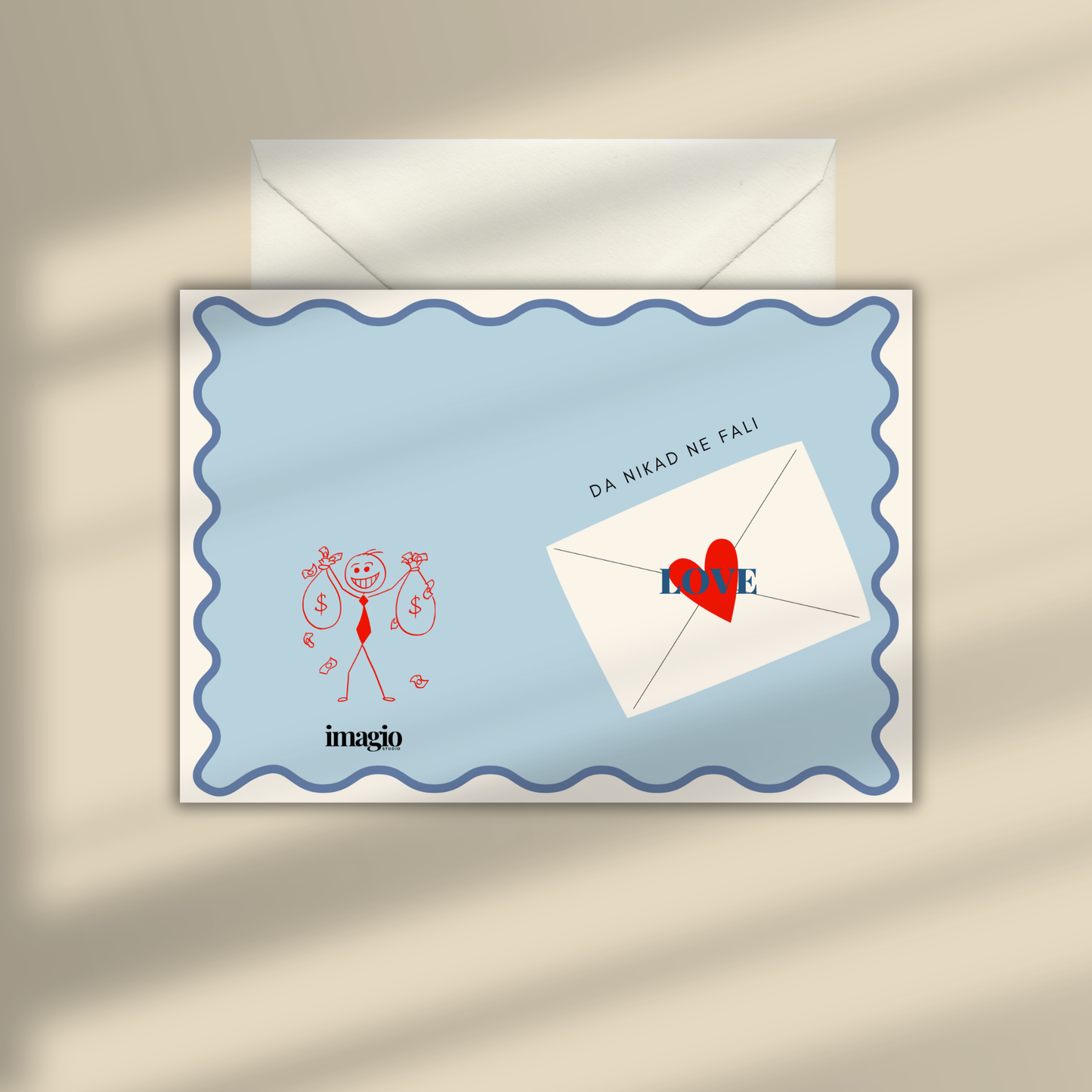 Greeting Card - Da nikad ne fali love Blue