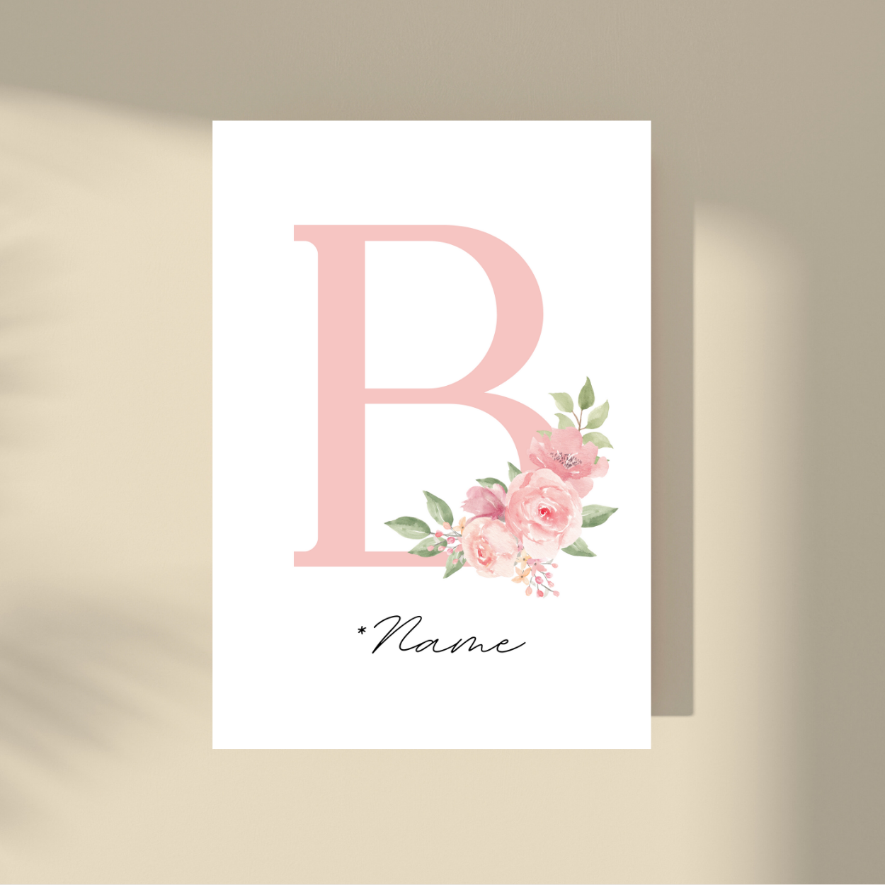 CUSTOMIZE IT! - Pink Flowers Letter & Name