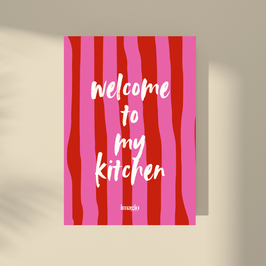 Color Pop umetnički poster -  Welcome to My Kitchen / Crvena