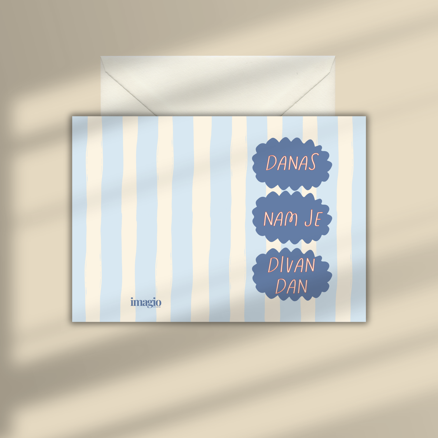 Greeting Card - Danas nam je divan dan Blue