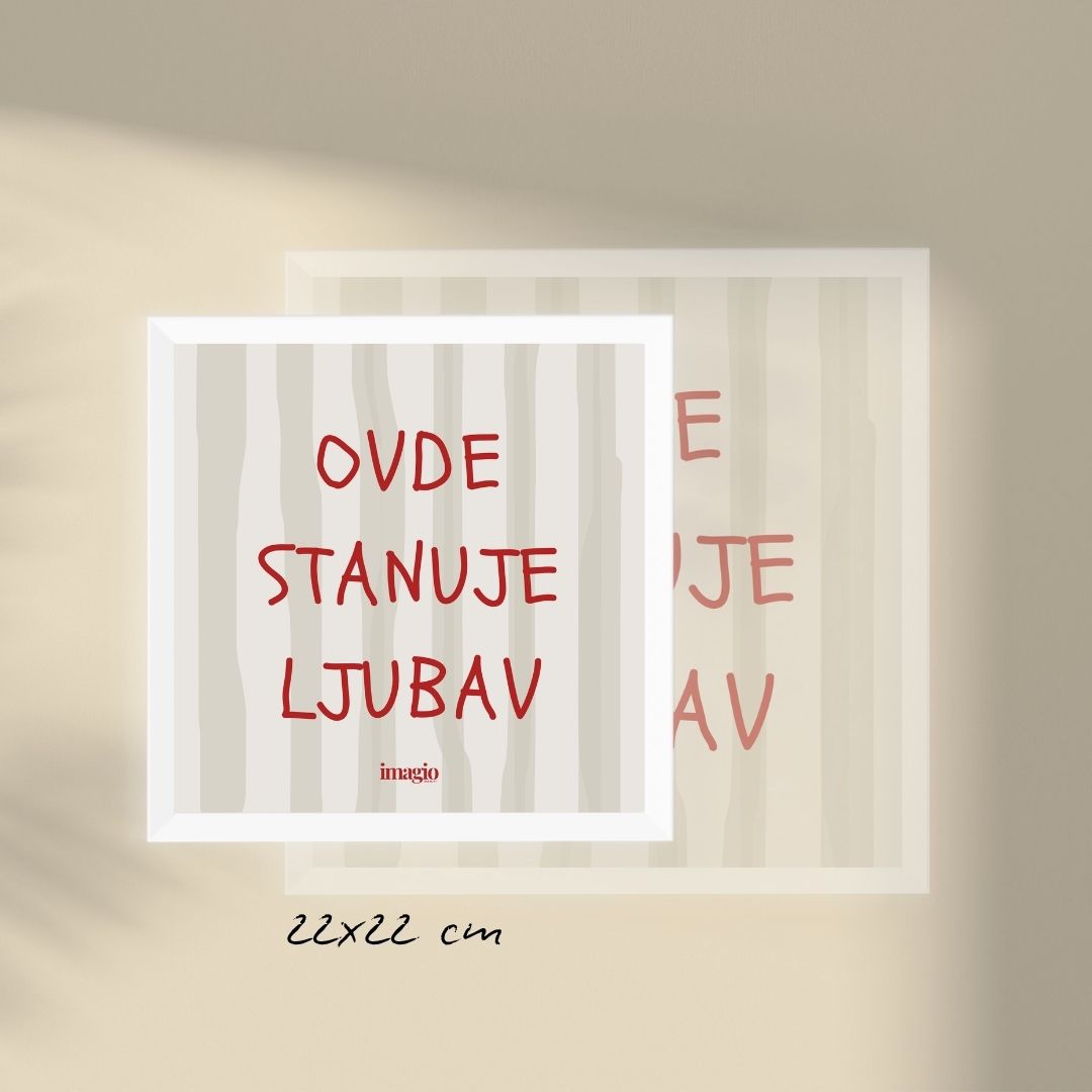 Miniature - "Ovde stanuje ljubav" in White Frame