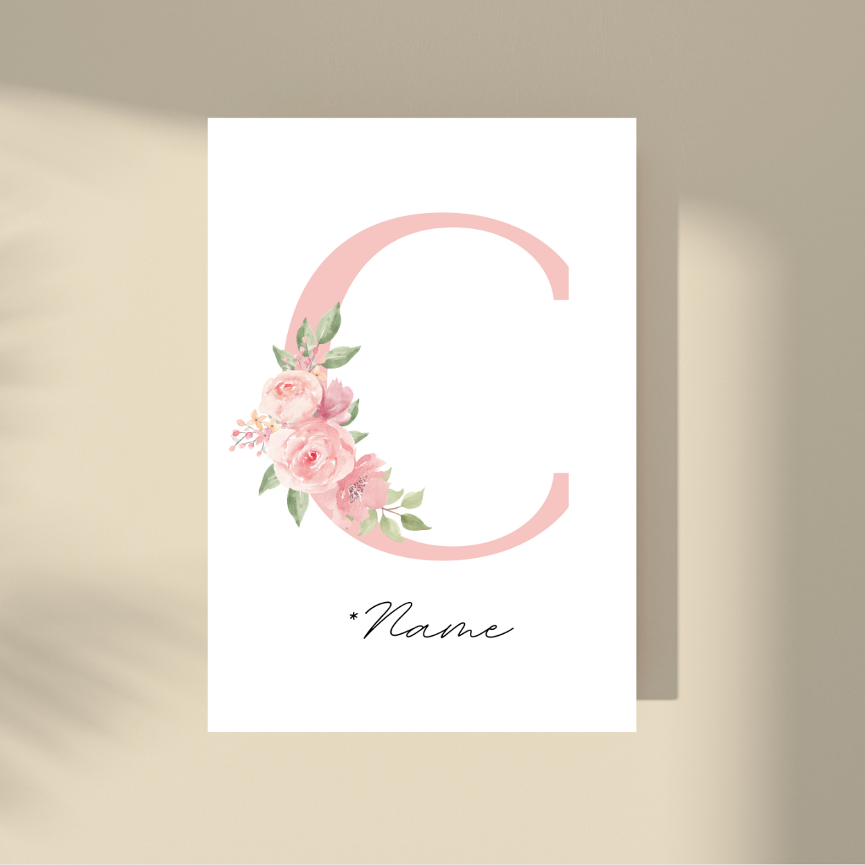 CUSTOMIZE IT! - Pink Flowers Letter & Name