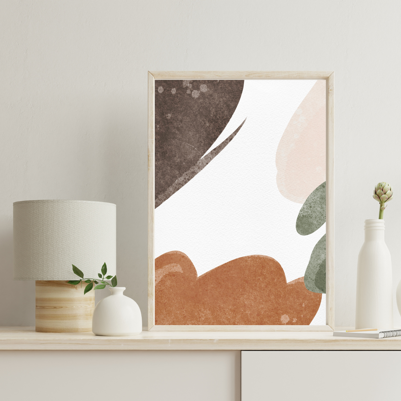 Abstract Pure - Orange and Brown With Hints of Beige and Green, Faded Look