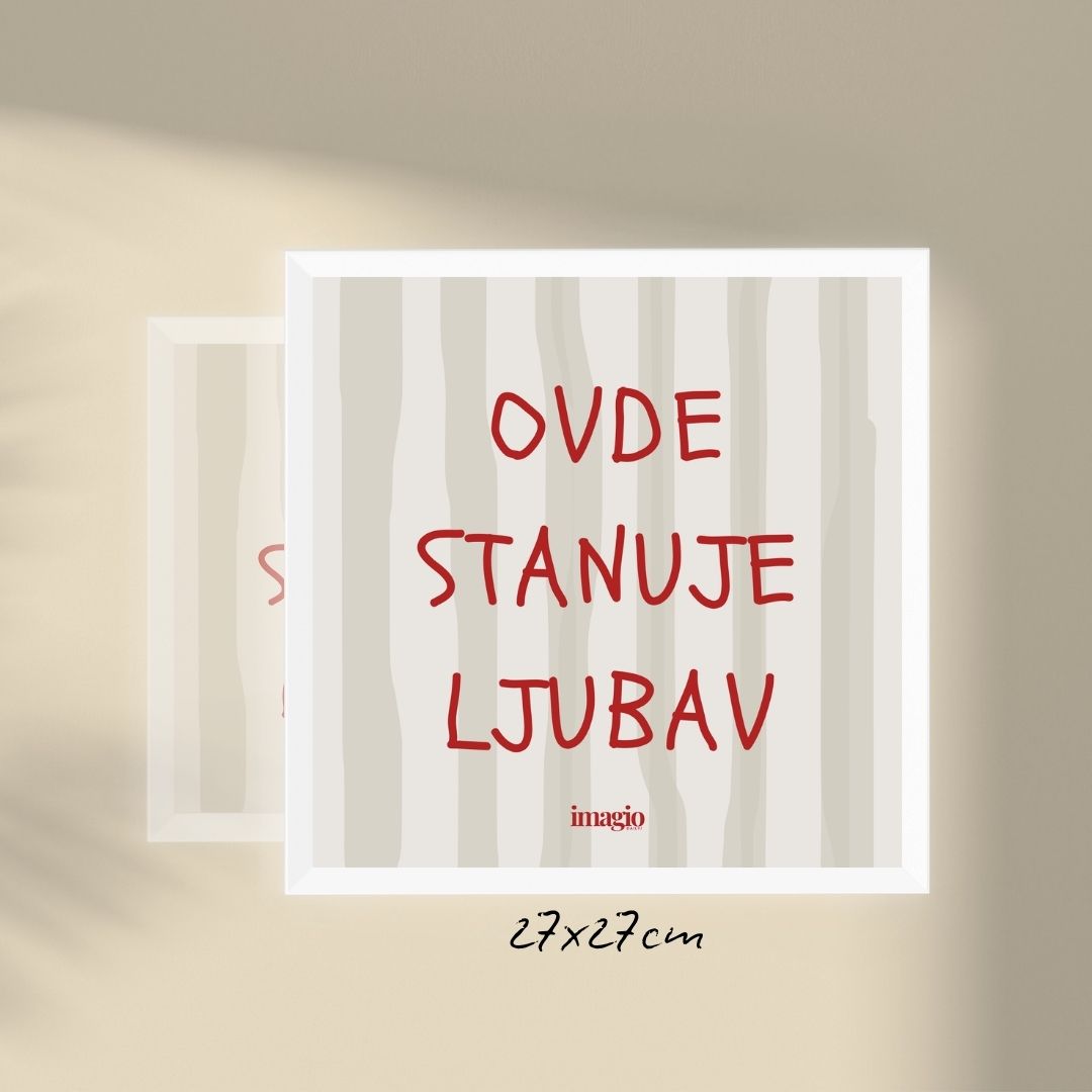 Miniature - "Ovde stanuje ljubav" in White Frame