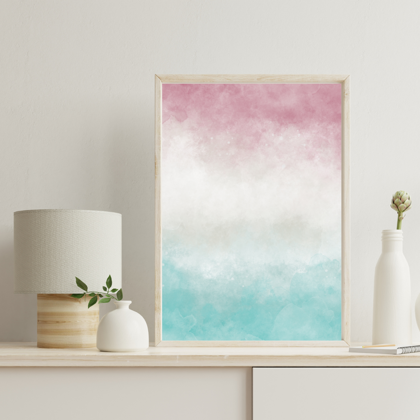 Abstract Pure - Colorful Pastel, Pink&Blue