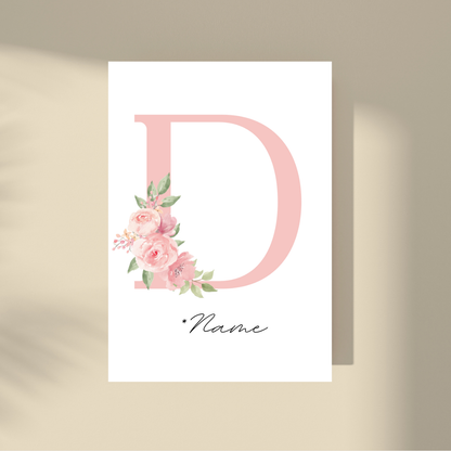 CUSTOMIZE IT! - Pink Flowers Letter & Name