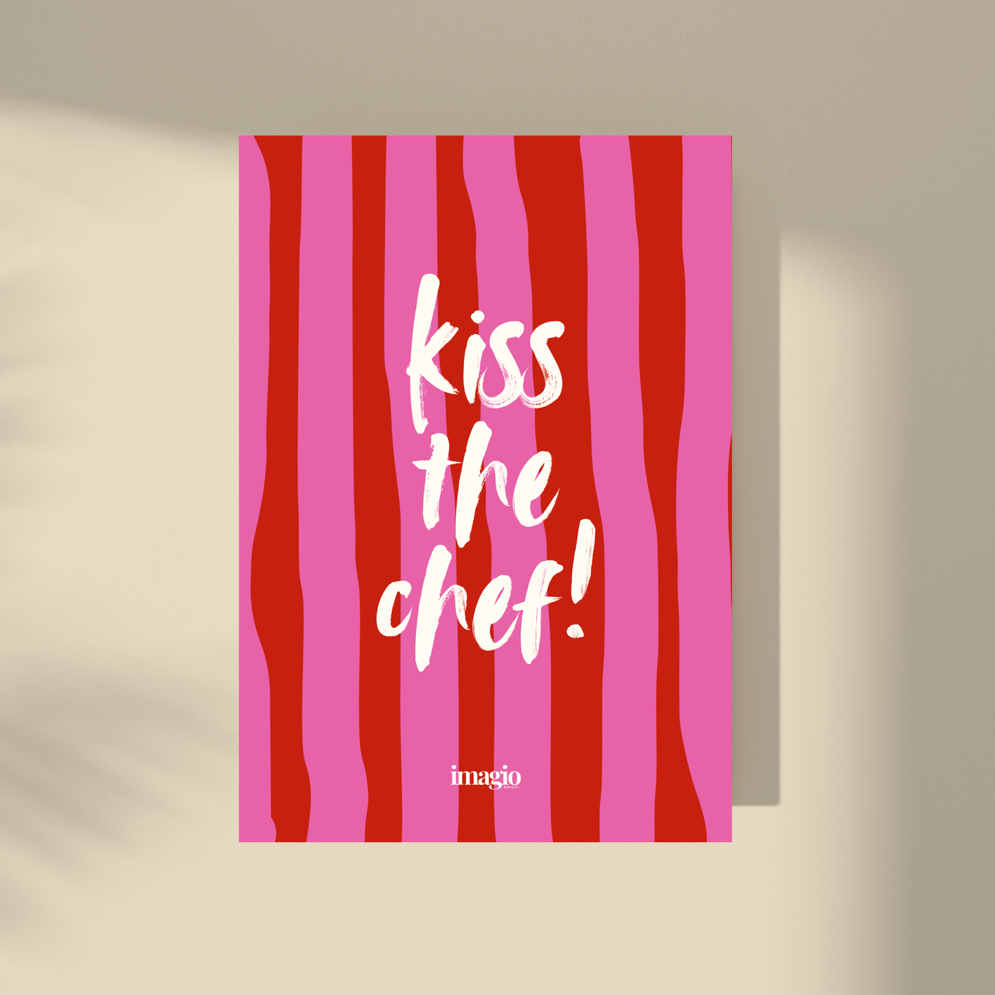 Color Pop umetnički poster -  Kiss the Chef! / Crvena