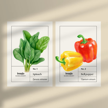 Bloom & Bounty - Bell Paprika & Spinach: Duo Set 30x40cm