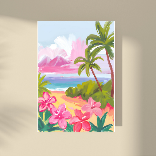 Hawaiian Beach & Flowers #1