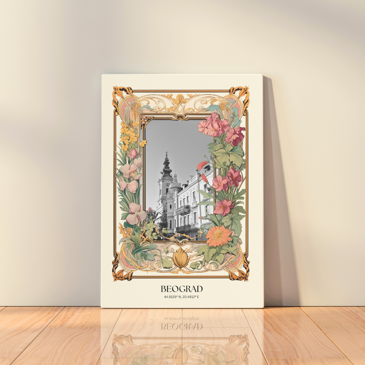 Canvas - Vintage Frame City: Belgrade