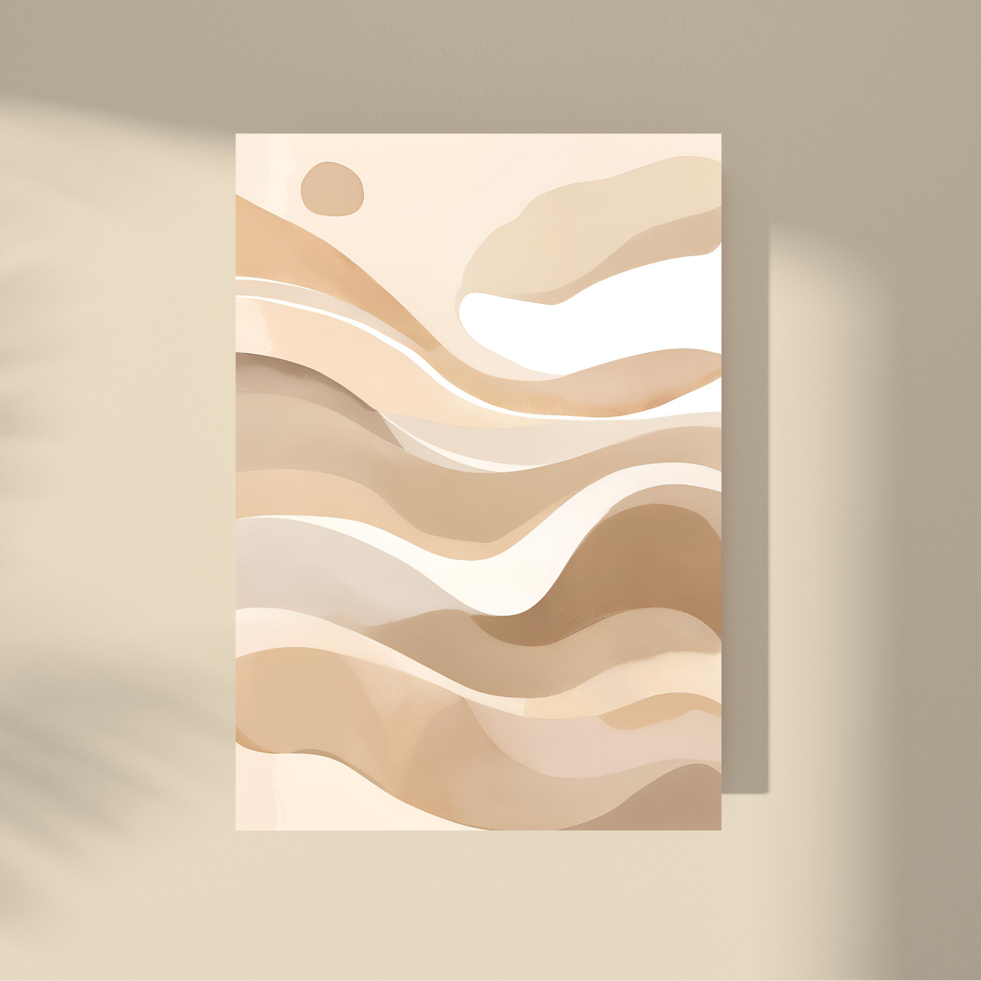 Abstract Beige Flowing Lines and Shapes