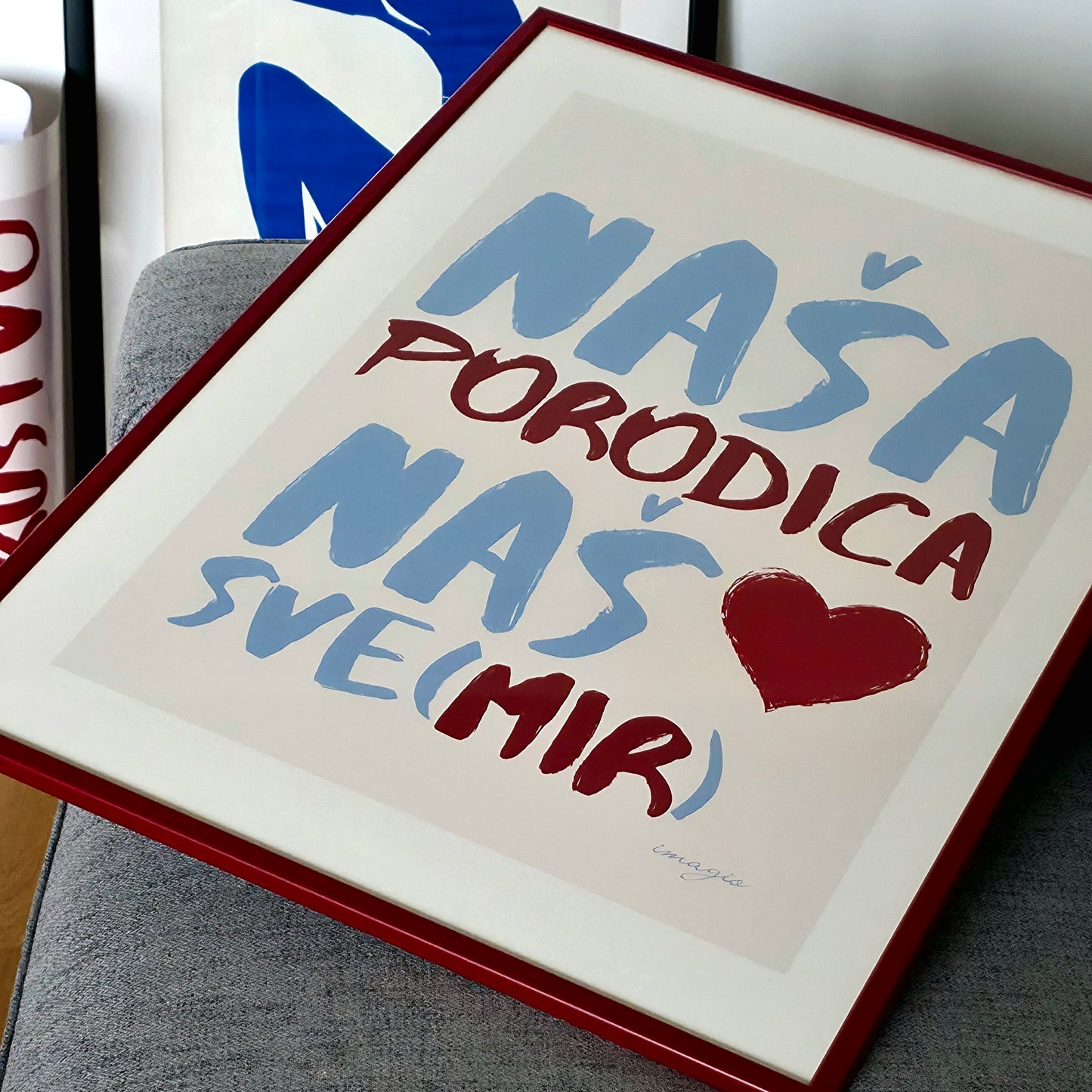 Framed Art "Painted Peace" - Naša porodica naš (sve)mir 32x42 / 52x72 cm