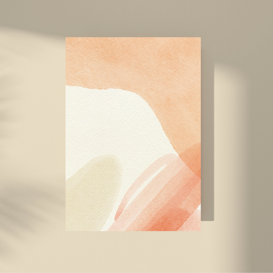 Abstract Pure -  Beige and Cream Background With Light Red Stroke