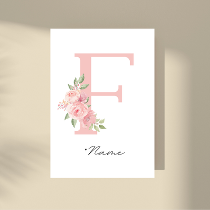 CUSTOMIZE IT! - Pink Flowers Letter & Name