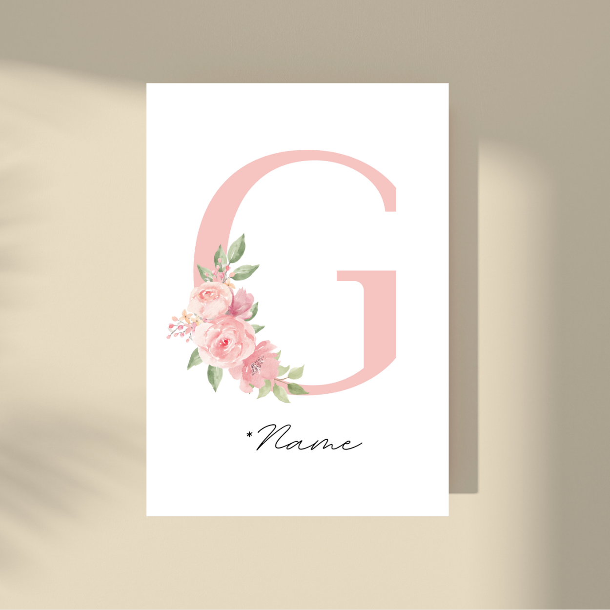 CUSTOMIZE IT! - Pink Flowers Letter & Name