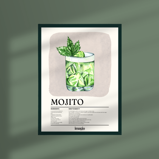 Uramljen poster Mojito Signature - 32x42 / 42x52 cm tamno-zeleni ram