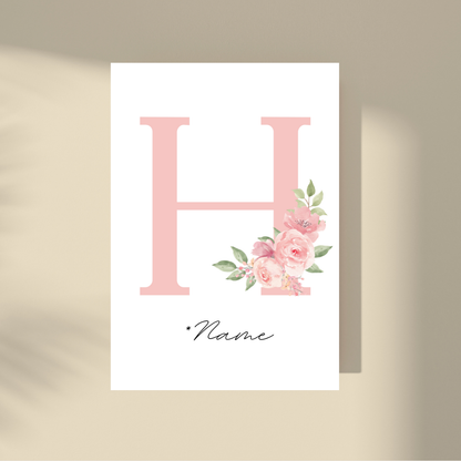 CUSTOMIZE IT! - Pink Flowers Letter & Name