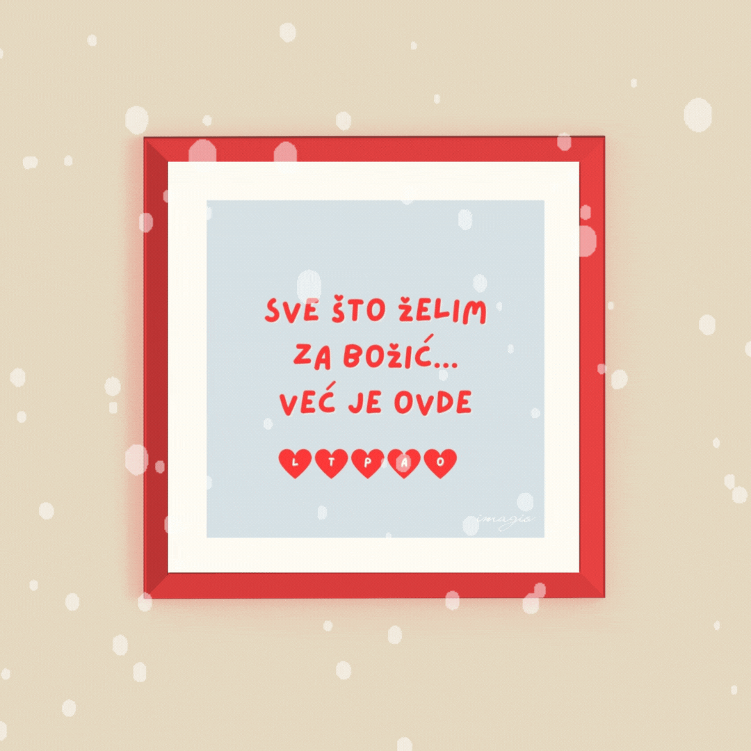 XMAS 26 Miniature CUSTOMIZABLE - Sve što želim za Božić... - Red Frame