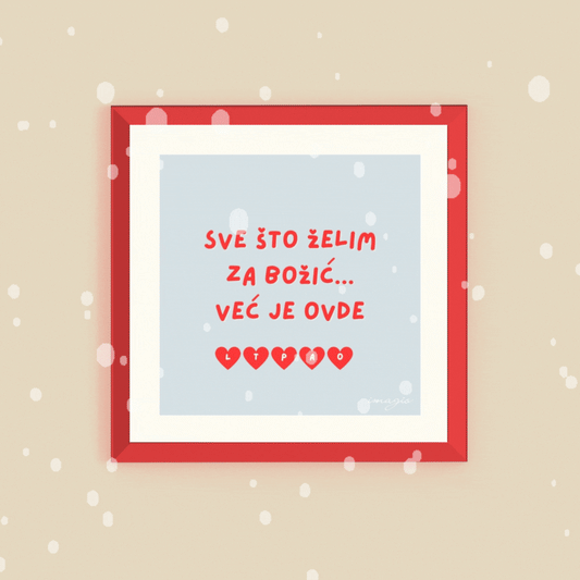 XMAS 26 Miniature CUSTOMIZABLE - Sve što želim za Božić... - Red Frame