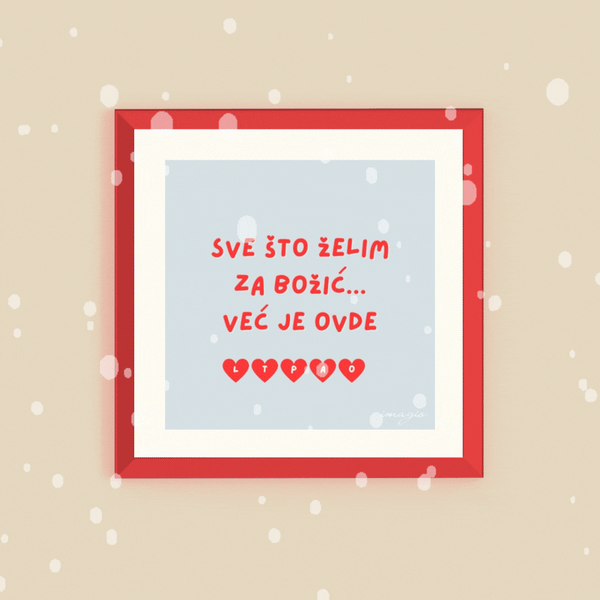 XMAS 26 Miniature CUSTOMIZABLE - Sve što želim za Božić... - Red Frame